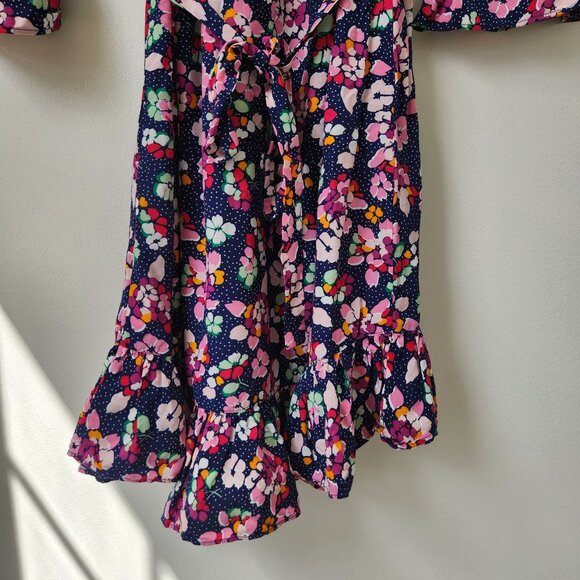 Paris Atelier & Other Stories Floral Dress Ruffle Long Sleeve Tie Frill Size 4 - Picture 9 of 10